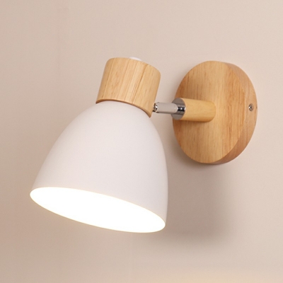 Bell Kids Bedroom Wall Light Kit Metal 1-Light Macaron Rotating Wall Mount Lamp with Wood Backplate