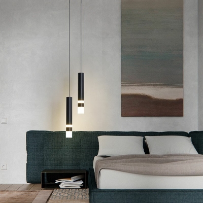 Black Mini Pendants Light LED 1 Light Modern Minimalist Ceiling Light Fixtures for Bedroom