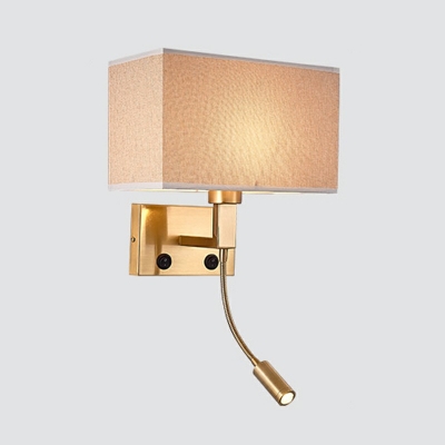 Contemporary 1 Head Brass Task Lighting LED Bedside Reading Lamp for Living Room