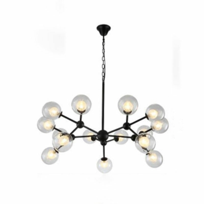 Contemporary Chandeliers 15 Head Glass Hanging Ceiling Lights for Bedroom Dining Room Living Room