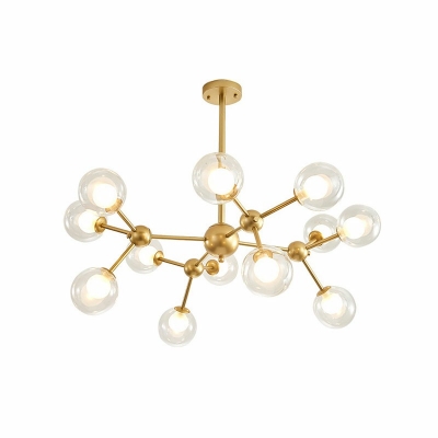 Contemporary Glass Chandeliers 12 Head Ceiling Pendant Light for Living Room Bedroom