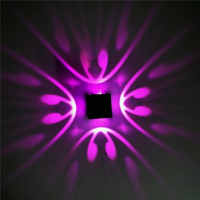 Contemporary Style LED Square Butterfly Wall Light Whirling RGB LED Sconce Lamp for Wine Pub