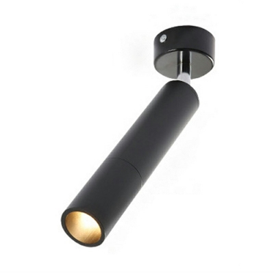 Cylinder Ceiling Flush Mount Modern Aluminum and Copper Shade LED Light for Restaurant
