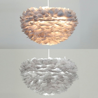 Feather Sphere Pendant Lamp 3 Bulb 23.5