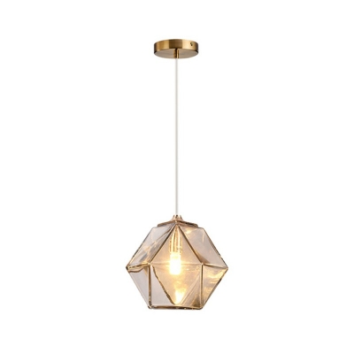 Gem Shaped 1-LED Suspension Light Glass Nordic Style Pendant Lamp with 79
