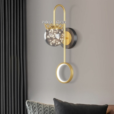 Gypsophila Wall Sconce Light 2 Lights Contracted Modern Metal and Glass Shade Indoor Wall Light