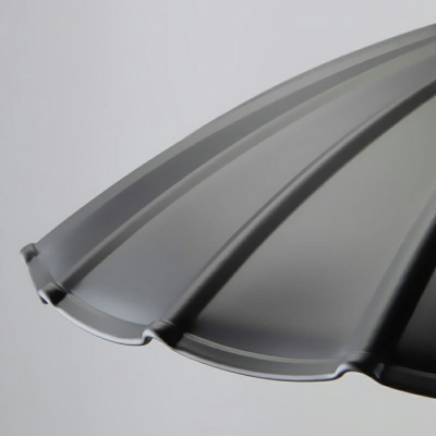 Industrial-Style Single-Bulb Black Shaded Semi Flush Mount Ceiling Light Metal Flush Light for Living Room