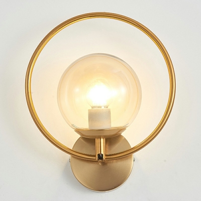 Industrial Vintage Ring Shaped Wall Sconce Glass 1 Light Wall Lamp for Living Room