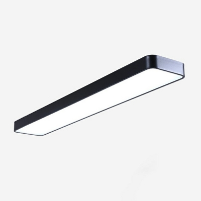 Linear Flush Mount Nordic Contemporary Iron and Acrylic Shade LED Light for Office, 12