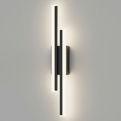 Linear Wall Light 2 Lights Contemporary Modern Iron and Acrylic Shade Wall Mount Light for Bedroom