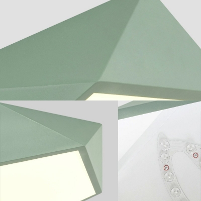 Macaron LED Flush Mount Ceiling Light Pentagon Shape Metal Bedroom Ceiling Mounted Fixture