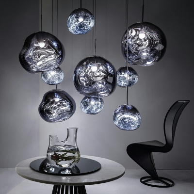 Minimalist Creative Single Light Spherical Hanging Light Acrylic Restaurant Dining Room Pendant Lighting Fixture
