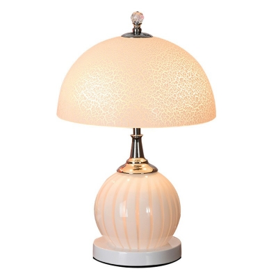 Minimalist Style 2 Bulbs Table Lamp Dome Glass Shade Table Lighting for Sleeping Room