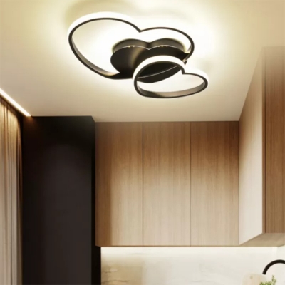 Modern Simplicity Metal Flush Mount Light Fixtures Bedroom Loving Heart Flush Mount Ceiling Light