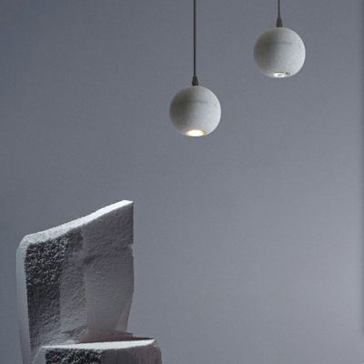 Modern Style LED Hanging Light Cement Globe Pendant Light for Bedside