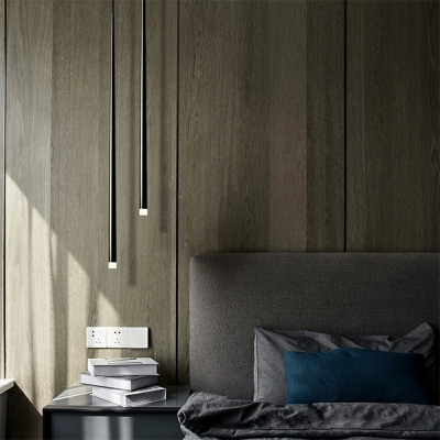 Modern Style Minimalisma Hanging Light Linear Acrylic Metal Pendant Light for Dinning Room