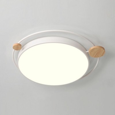 Modern Style Round Shaped Flush Mount Light Metal 1 Light Ceiling Light for Living Room