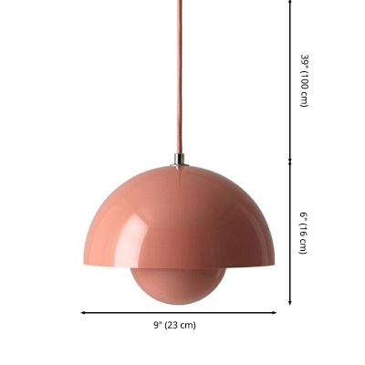Multi-Colored Hanging Lamp Kit 1 Light Hemisphere Dome Pendant Light