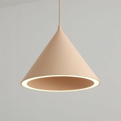 Nordic Style LED Hanging Light Macaron Modern Metal Cone Pendant Light for Dinning Room