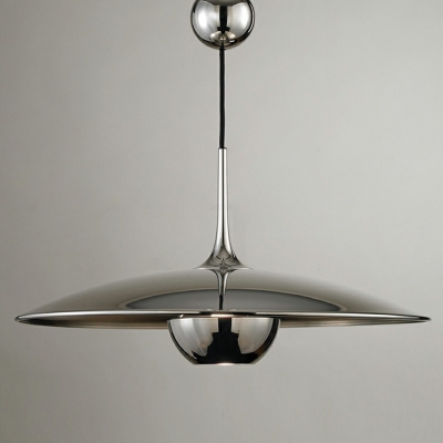 Platting Metal LED Pendant Light Dish Shaped Postmodern Style Hanging Light for Bar