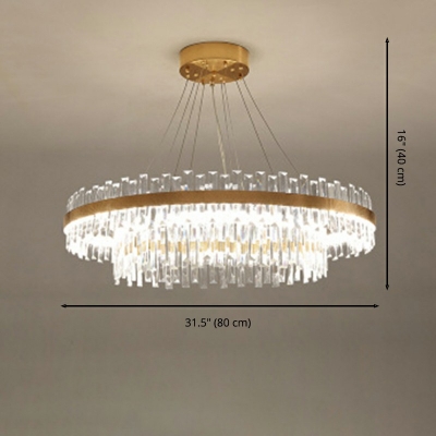 Round Shape Hanging Lights Crystal Chandelier for Living Room Dining Room