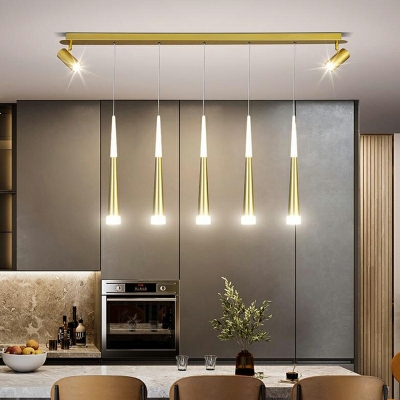 Simplicity Style Gold Cone Island Light LED Suspension Pendant Light for Dining Table