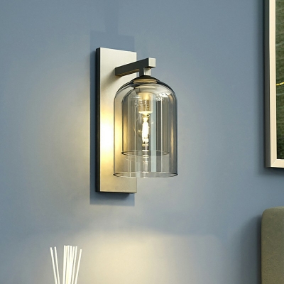 Simplicity Wall Lamp 1 Head Wall Sconce Lighting 2-Layer Glass for Living Room