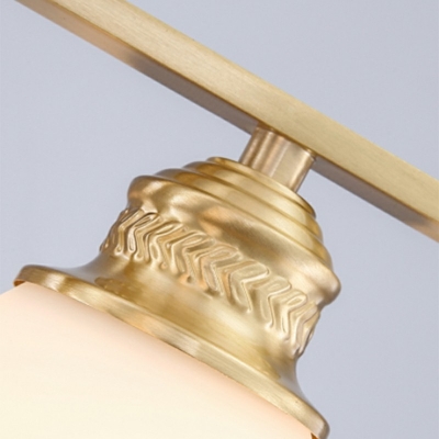 Traditional Ceiling Light Metal Circle Ceiling Mount Semi Flush Light in Brass for Living Room