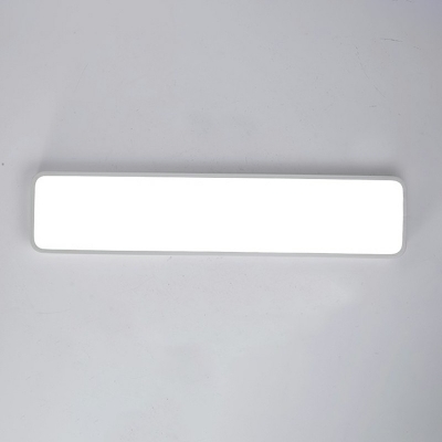 White Rectangular Pendant Light Fixtures Modern Minimalist LED 1 Light Ceiling Light For Office