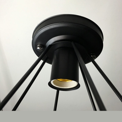 1 Light  Flush Mount Ceiling Light Minimalist Style Cage Shape Metal Light Fixture