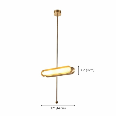 1-Light Pendant Lighting Geometric Modern Style Hanging Lamp Kit in Gold