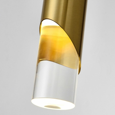 3 Lights LED Pendant Light Metal Acrylic Cylinder Hanging Light for Dinning Room