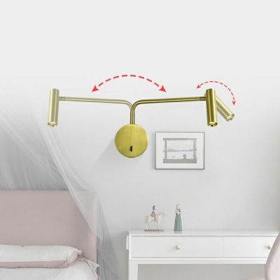 Adjustable Armed Wall Sconce Light Modern Metal Shade Wall Light for Bedroom, 6