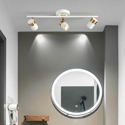 Adjustable Flush Mount Lamp 3 Lights Modern Metal Shade Ceiling Light for Locker Room