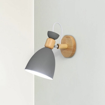 Adjustable Shape Wall Sconce Light Creative Modern Wood and Metal Shade Wall Light for Hallway