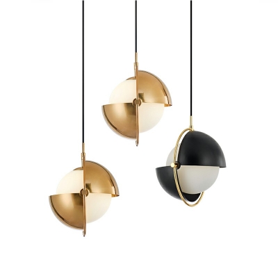 Ball Shape Hanging Lamp Nordic Style Glass Single Head Suspension Light for Hotel Hall Corridor