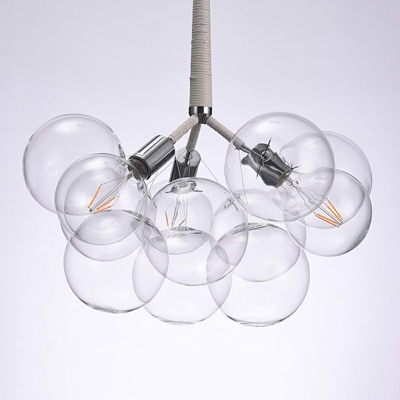 Clear Glass Suspension Lighting Modern Living Room Balloon Design Chandelier