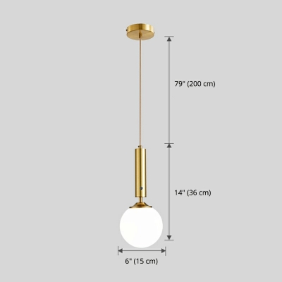 Contemporary Style Hanging Lamp Kit Single Light Hanging Light Fixtures in Gold