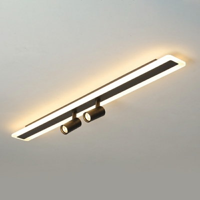 Cylindrical LED Track Spotlight Nordic Style Arcylic Rotatable Semi Flush Light in Black