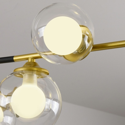 Globe Shade Island Light 7 Lights Creative Metal Glass Pendant Light Fixture for Living Room