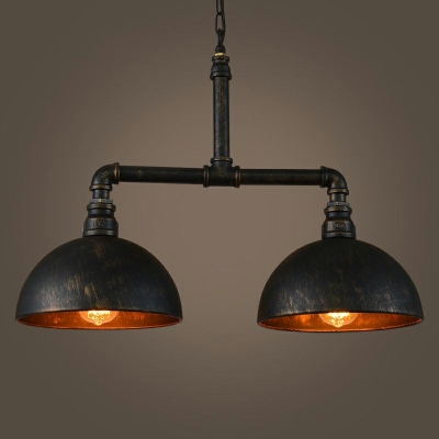Industrial Style Iron lampshade 2 Heads Island Pendant Light Creative Water Tube Bar Shop Island Light