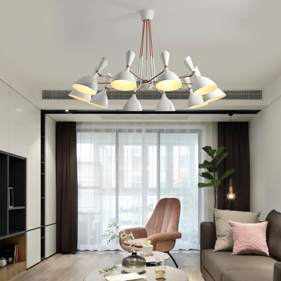 Metal Ceiling Chandelier Light Modernism 10 Bulbs Pendant Light for Living Room