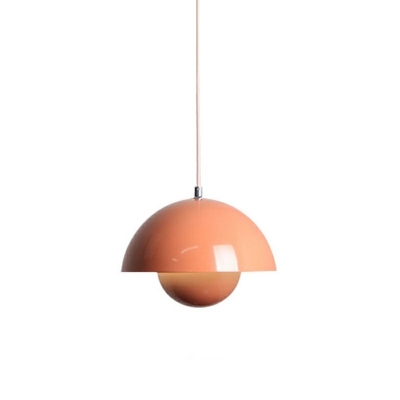 Metal Hanging Lights Single Light Dome Pendant Light Kit in Contemporary Style