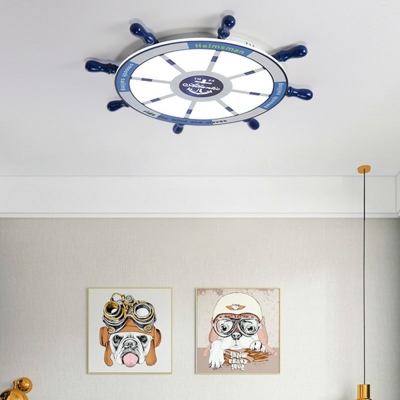 Metal Rudder Semi Flush Light Cartoon Energy-saving Lamps Ceiling Light Children's Room