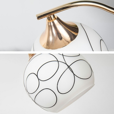 Minimalist Globe Shade LED Table Lamp Glass Living Room Nightstand Lighting 17