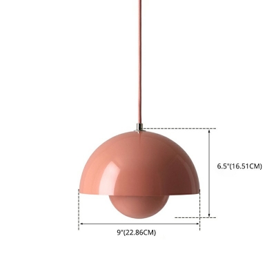 Minimalist Style Globe Pendant Light Single-Bulb Metal Hanging Light for Living Room
