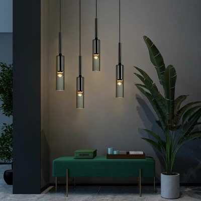 Modern Style Glass Hanging Light Clear Simple LED Pendant Light for Bedside Stair