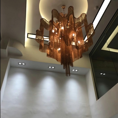 Modern Style Hanging Light Kit Tassel Shape Chandelier for Hotel Lobby