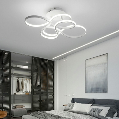 Modern Style Semi Flush Mount Light Metal 1 Light Ceiling Light for Bedroom