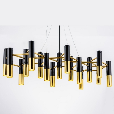 Modern Style Sputnik Chandelier Metal 17 Light Chandelier for Living Room